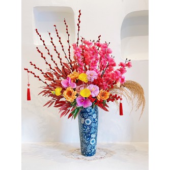 新年快乐 HAPPY CHINESE NEW YEAR (Faux / Artificial Flowers) 